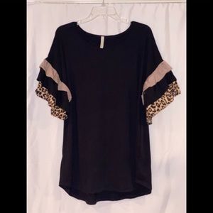 Leopard Print Ruffle Top